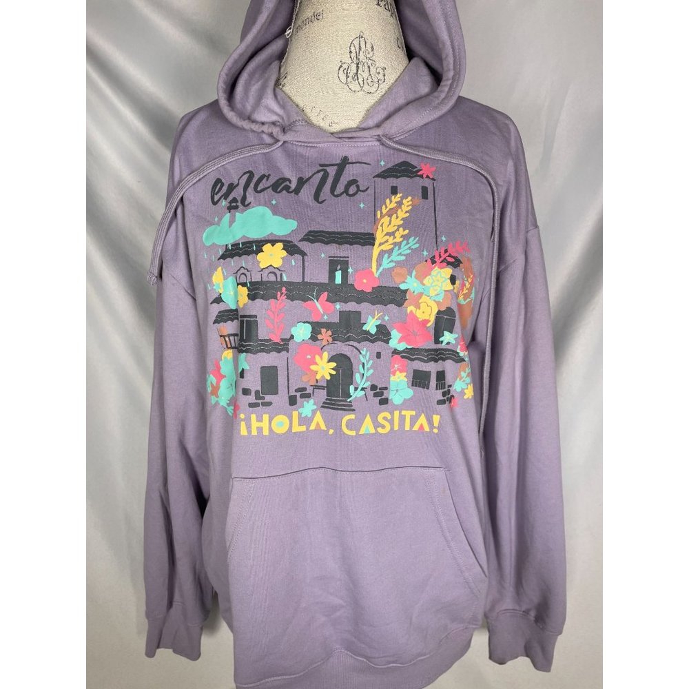 Encanto Disney Hola Casita Lavender Pullover Hoodie Women's LARGE